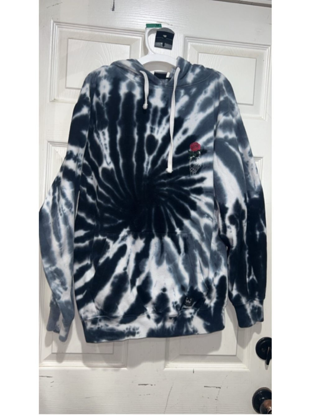 Men's WXYZ MFO.CO Black & White Tie-Dye Hoodie L